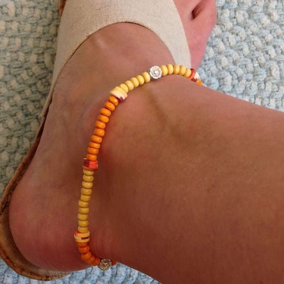 3/$15:  Handmade Stretch Ankle Bracelet-wood beads - Picture 4 of 4